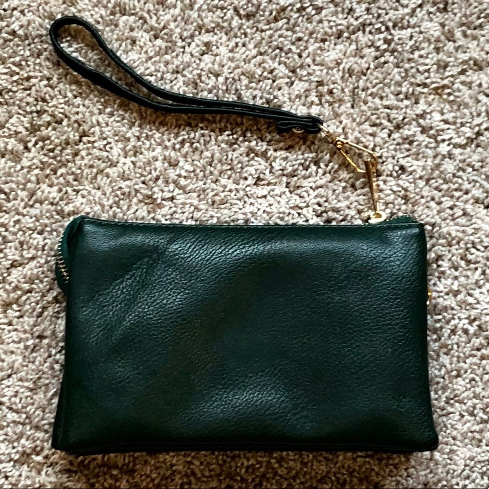 Modern Luxuri vegan leather bag, Emerald Green